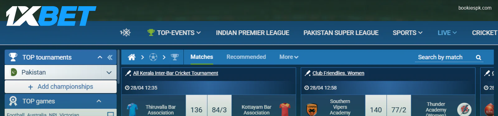 1xBet Pakistan Website Review on Bookiespk