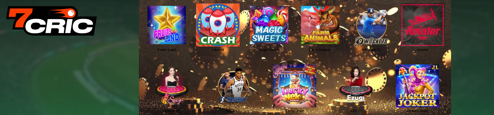 Casino section for Pakistani players 7Cric