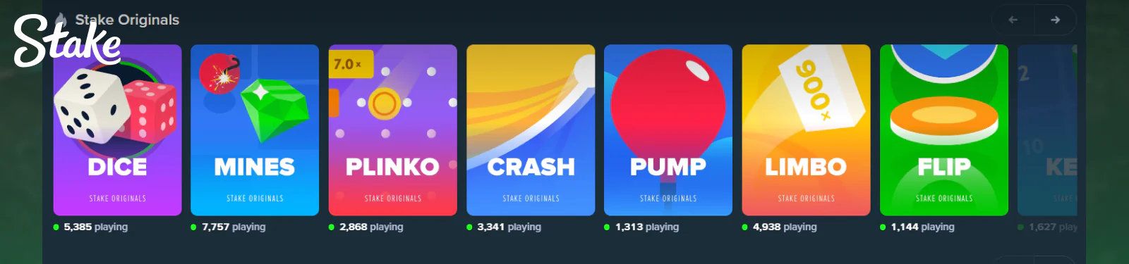 Casino section for Pakistani players Stake
