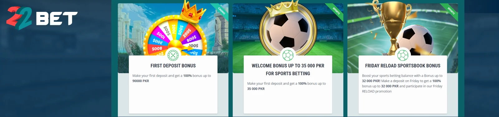 22Bet Promotional Offers