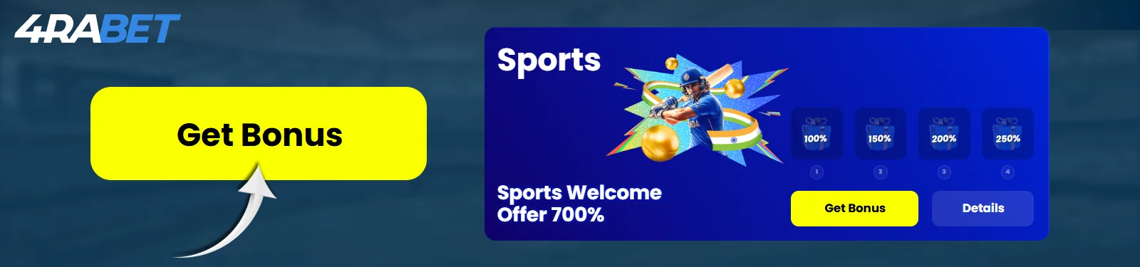 4rabet Registration Bonus