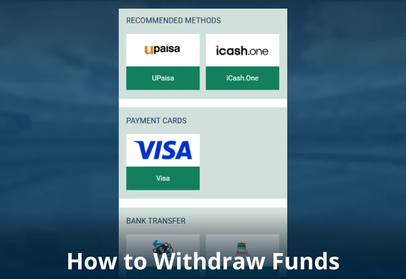 Withdrawal method on BetWinner