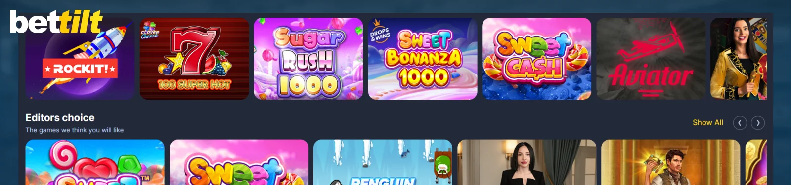 Bettilt Casino section