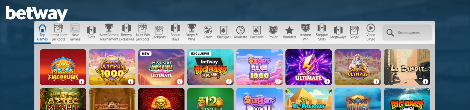 Betway Casino section