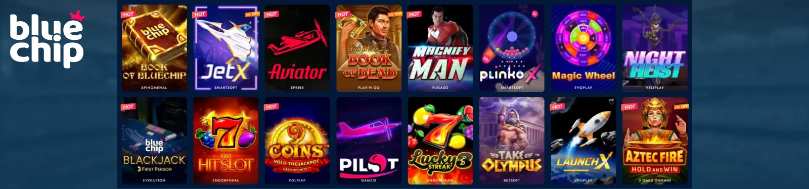 BlueChip Casino section