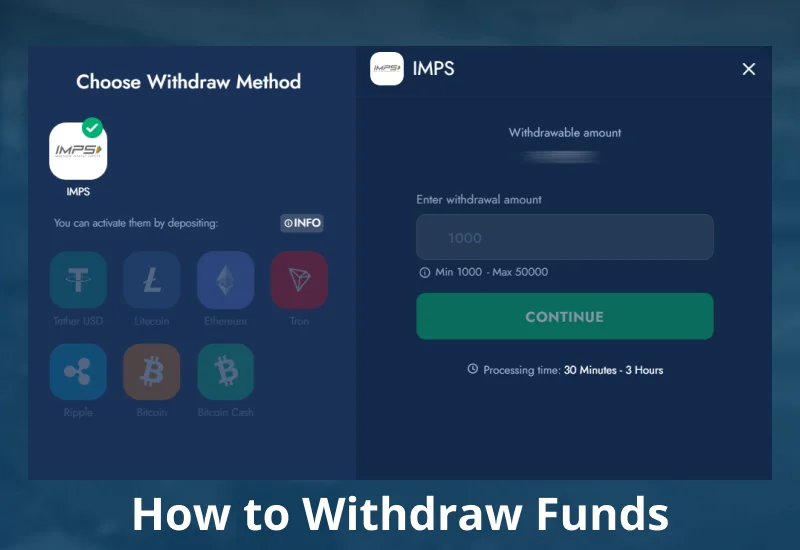 Withdrawal method on BlueChip