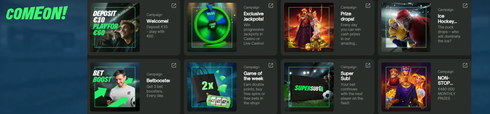 ComeOn Promotional Offers