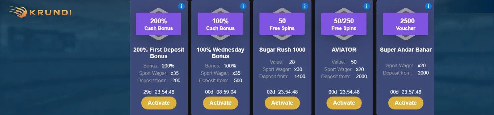 Krundi Registration Bonus