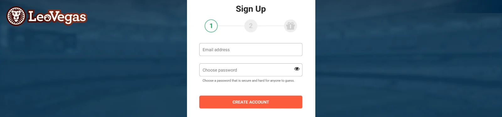 Create a new profile on LeoVegas
