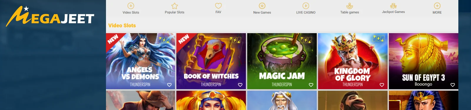 Megajeet Casino section