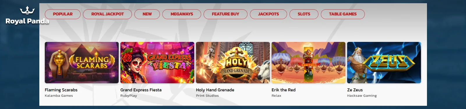Royal Panda Casino section