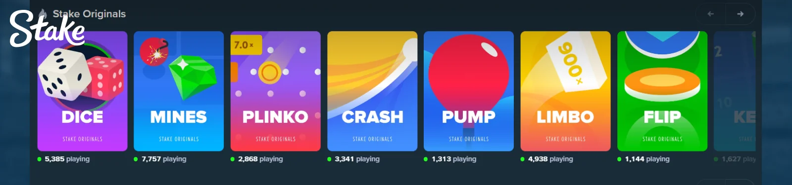 Stake Casino section