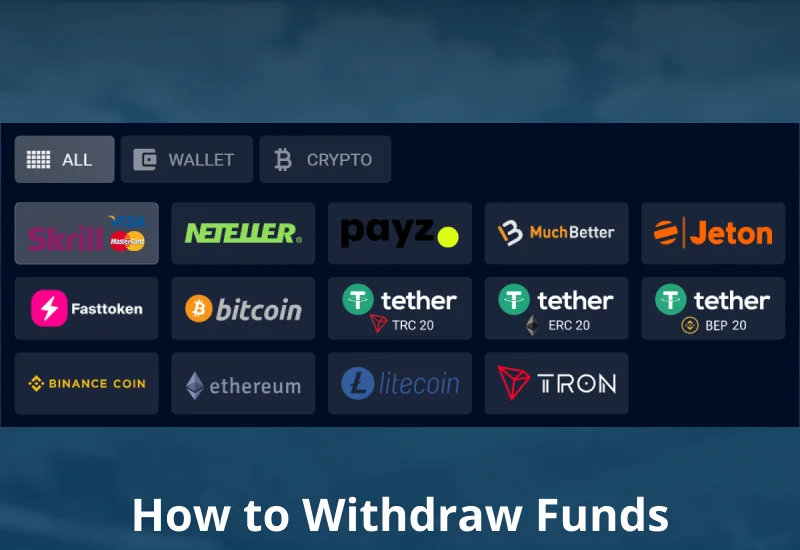 Withdrawal method on Vbet